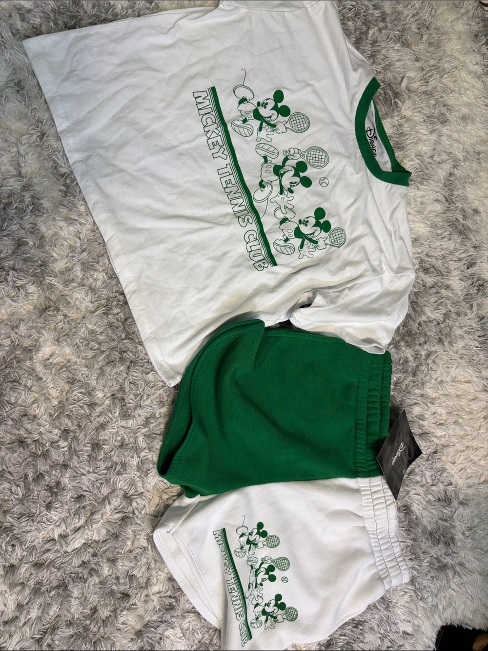 Disney Mickey Tennis Club Green and White Women’s Shorts